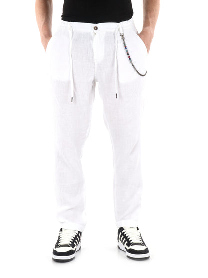 Pantaloni in lino bianco Navona Catena da uomo, eleganza e comfort estivo