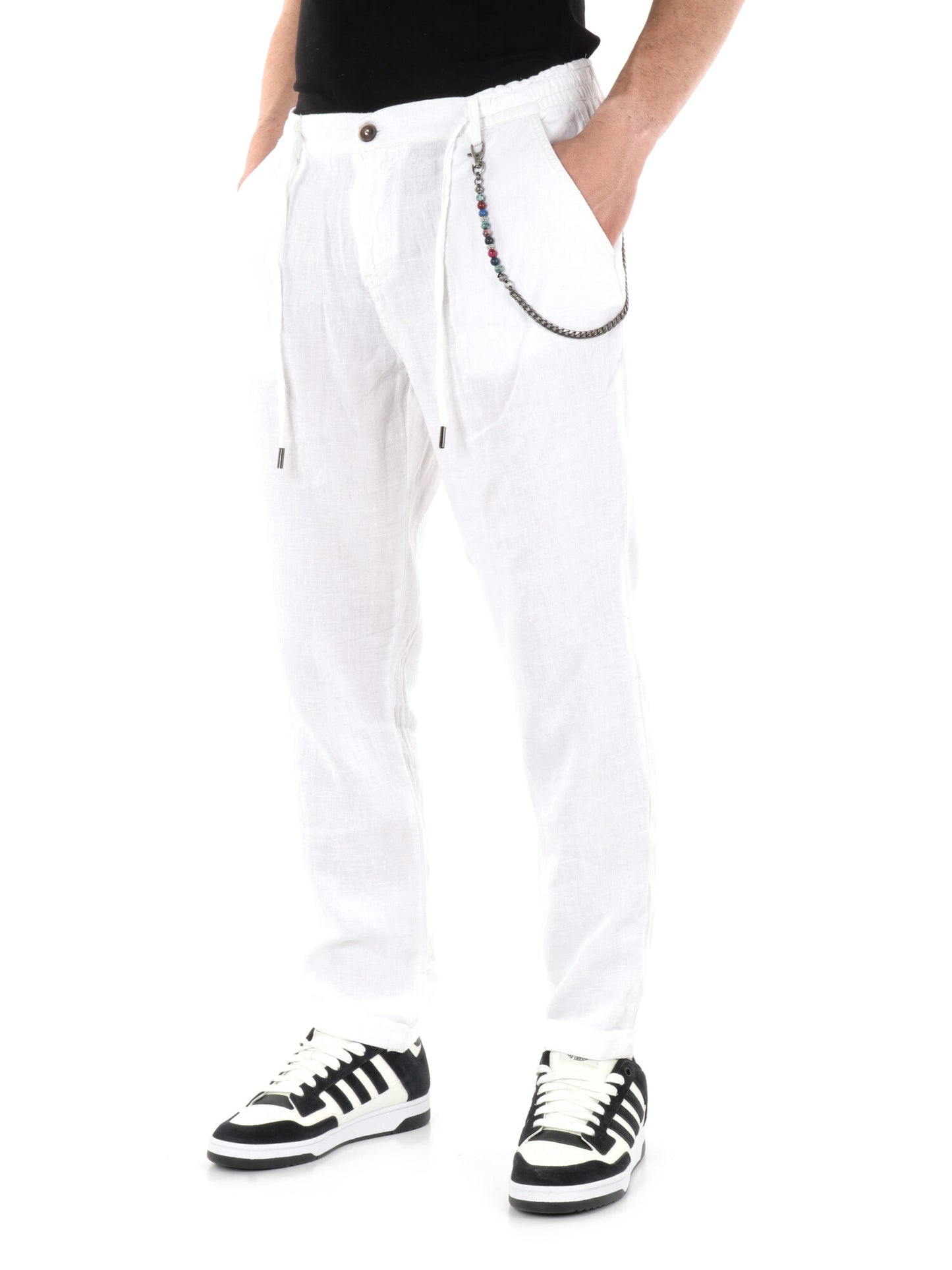 Pantaloni in lino bianco Navona Catena da uomo, eleganza e comfort estivo