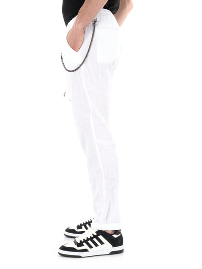 Pantaloni in lino bianco Navona Catena da uomo, eleganza e comfort estivo