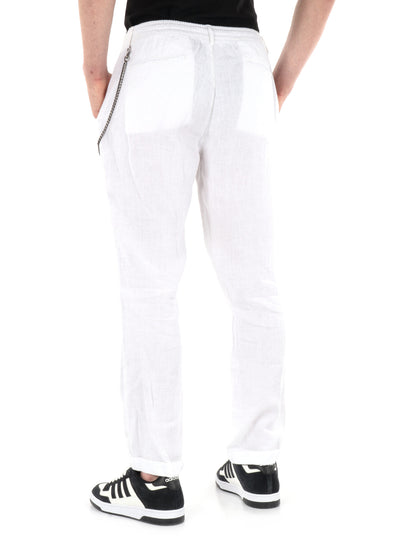 Pantaloni in lino bianco Navona Catena da uomo, eleganza e comfort estivo