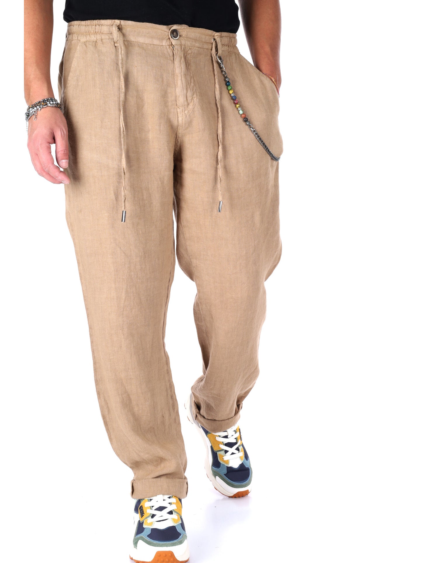 Pantaloni Navona Catena da uomo color bisco per la primavera-estate