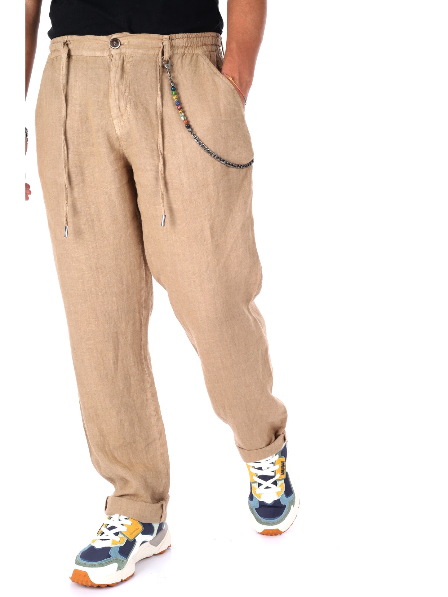 Pantaloni Navona Catena da uomo color bisco per la primavera-estate