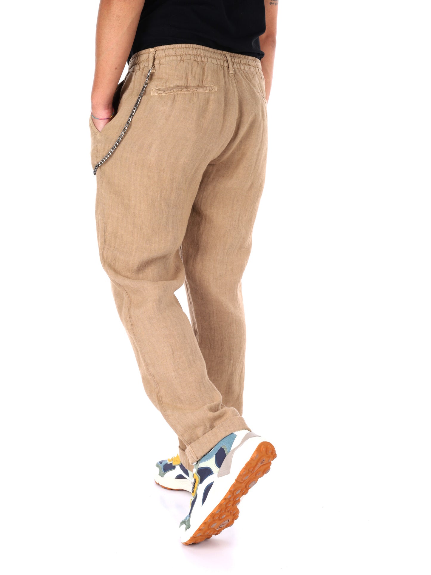 Pantaloni Navona Catena da uomo color bisco per la primavera-estate