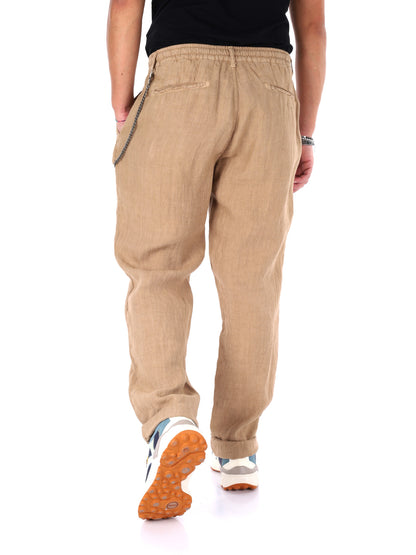 Pantaloni Navona Catena da uomo color bisco per la primavera-estate