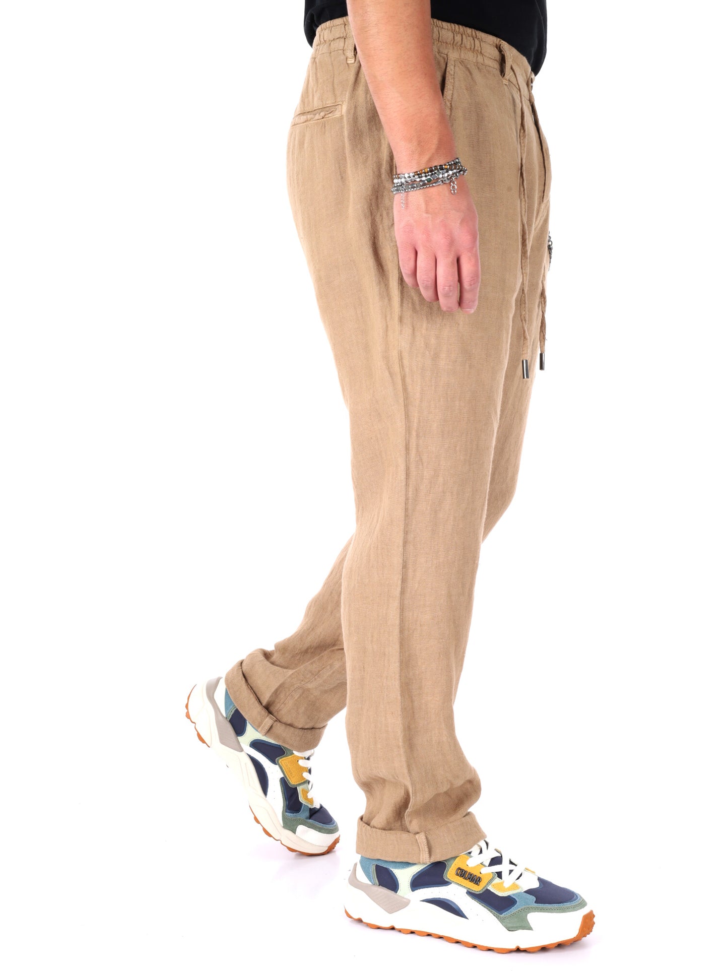 Pantaloni Navona Catena da uomo color bisco per la primavera-estate