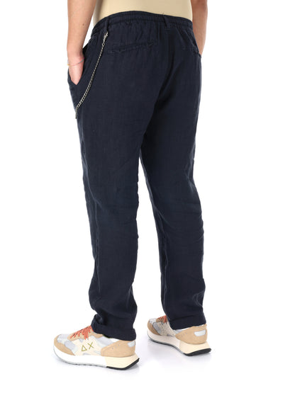 F.b. pantalaccio lin pantalone da uomo blu