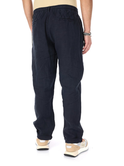 F.b. pantalaccio lin pantalone da uomo blu