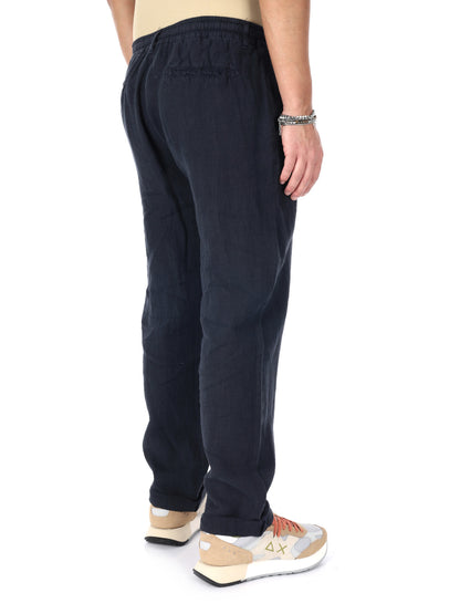 F.b. pantalaccio lin pantalone da uomo blu