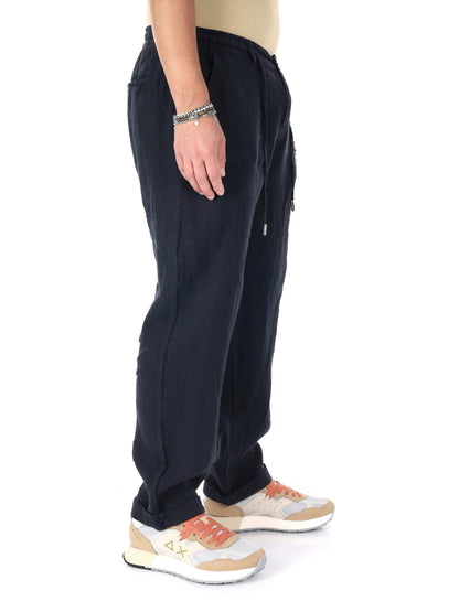 F.b. pantalaccio lin pantalone da uomo blu