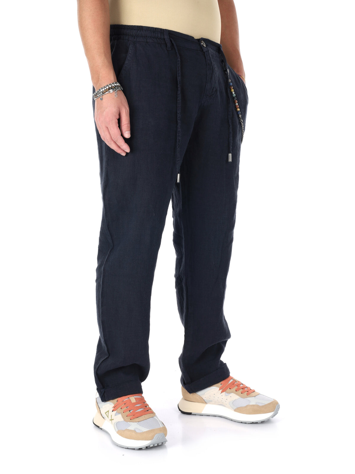 F.b. pantalaccio lin pantalone da uomo blu