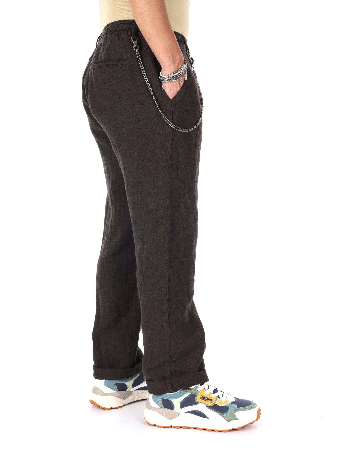 Pantaloni Navona Catena uomo marrone dallo stile urbano e sofisticato