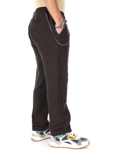 F.b. pantalaccio lin pantalone da uomo moro