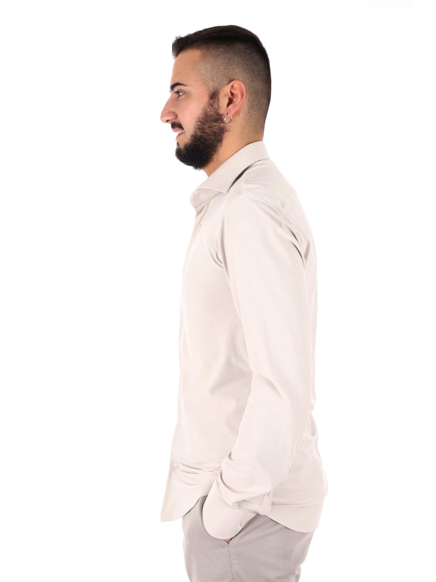 Camicia beige FB New Infinity 05 da uomo elegante per cerimonie