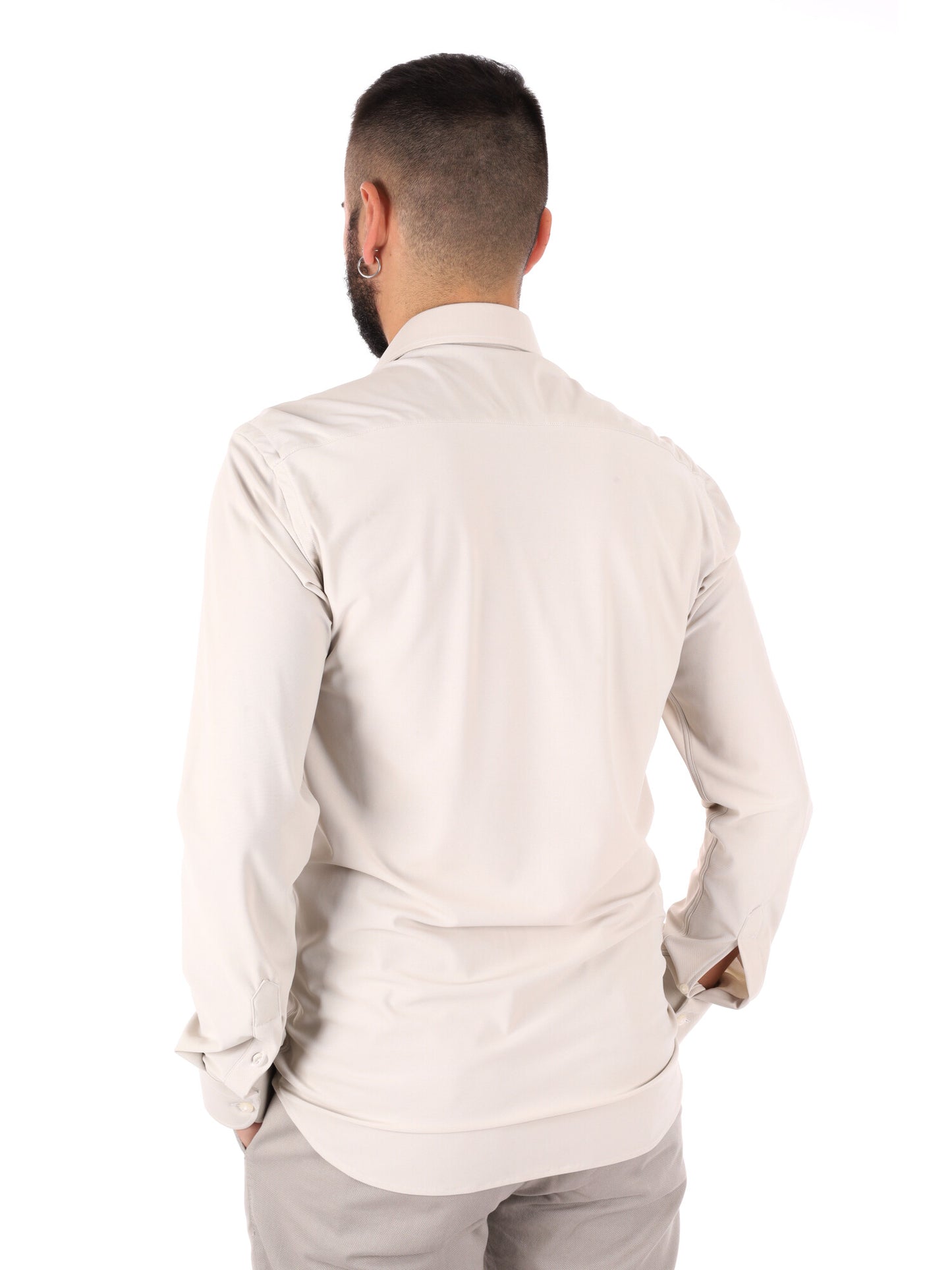 Camicia beige FB New Infinity 05 da uomo elegante per cerimonie