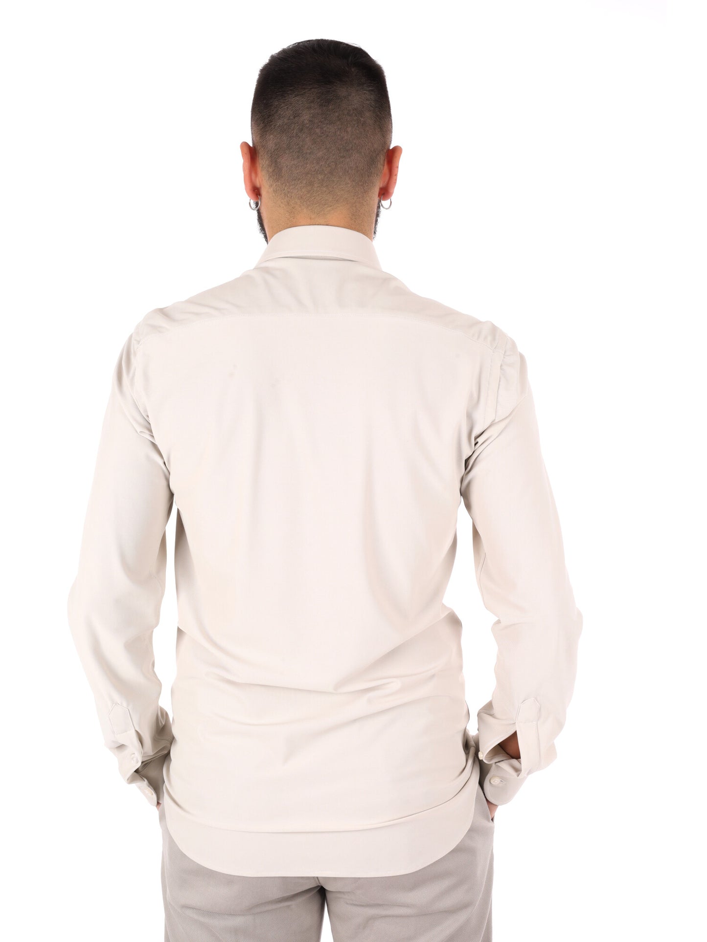 Camicia beige FB New Infinity 05 da uomo elegante per cerimonie