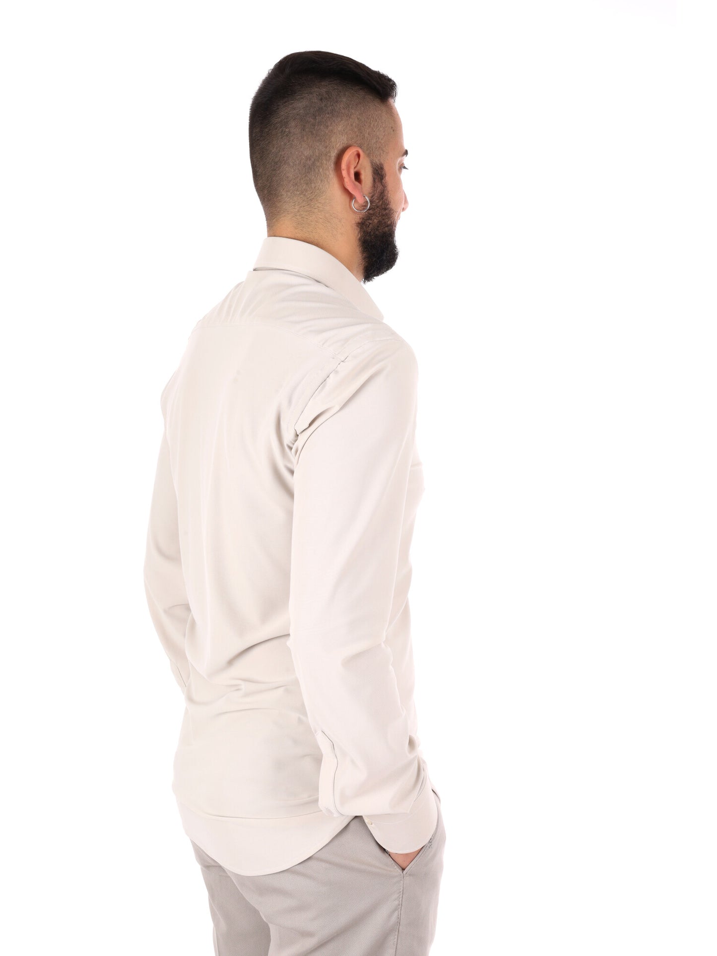 Camicia beige FB New Infinity 05 da uomo elegante per cerimonie