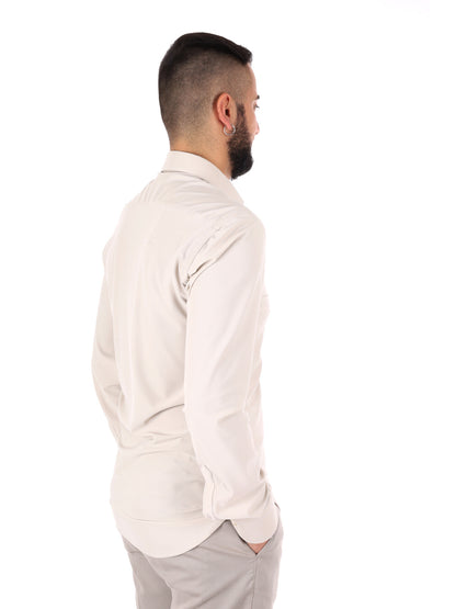 Camicia beige FB New Infinity 05 da uomo elegante per cerimonie