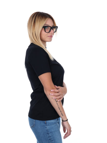 T-SHIRT GIROCOLLO BASIC DA DONNA NERO