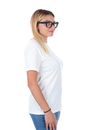 T-SHIRT GIROCOLLO BASIC DA DONNA PANNA