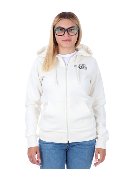FELPA FULL ZIP E CAPPUCCIO THE NORTH FACE DA DONNA PANNA
