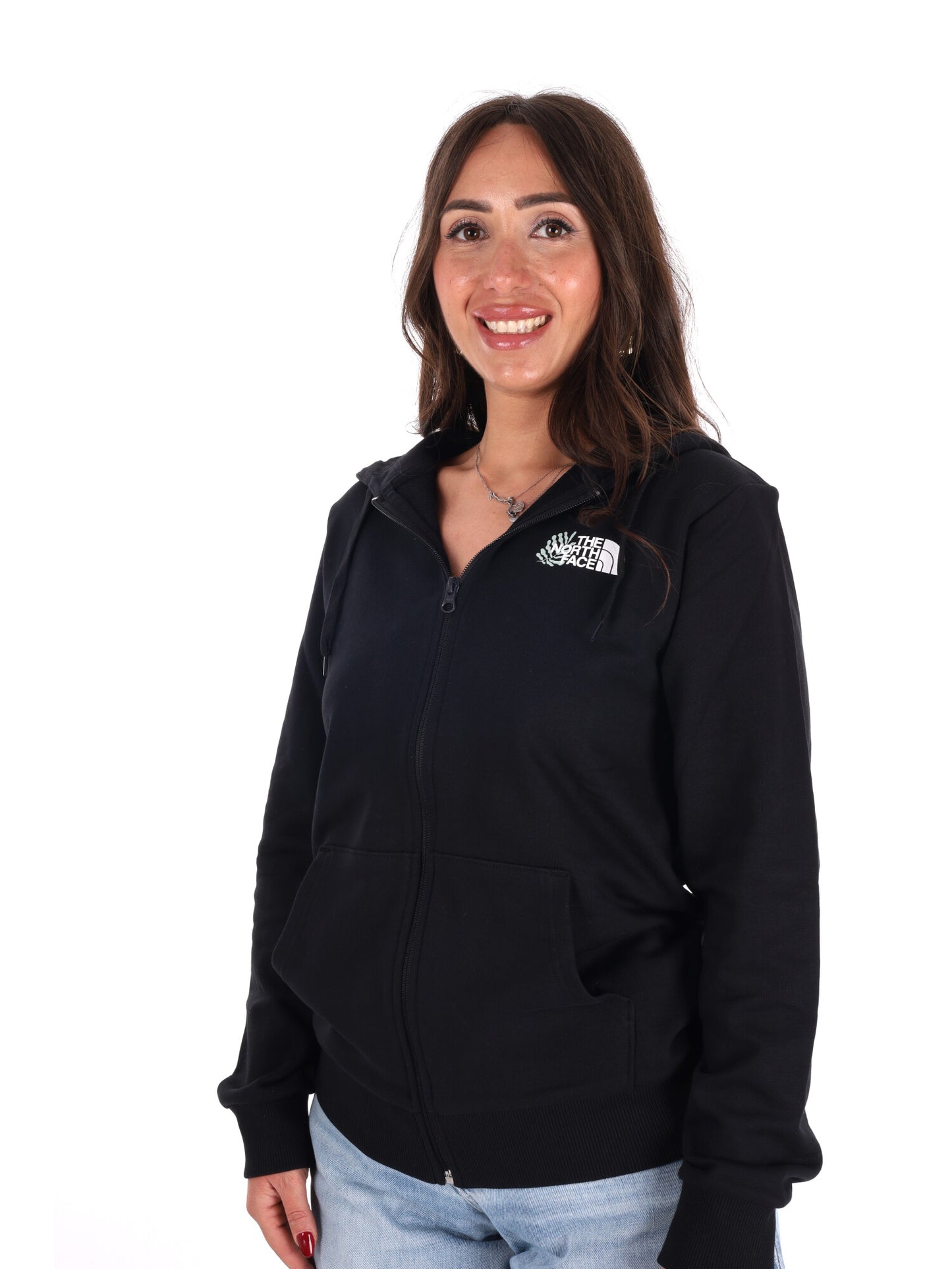 Felpa The North Face Blanca full zip da donna nera