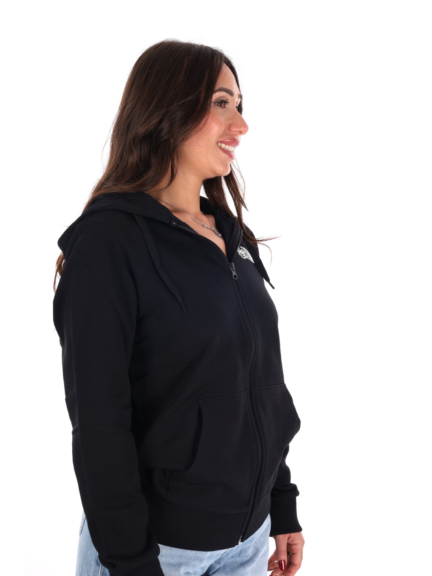 Felpa The North Face Blanca full zip da donna nera
