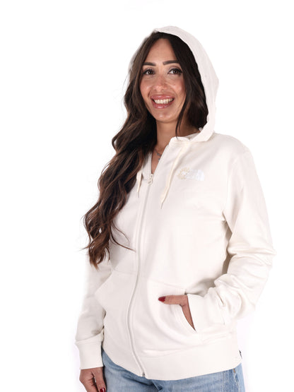 Felpa The North Face Blanca con zip full beige da donna