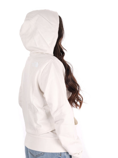 Felpa The North Face Blanca con zip full beige da donna