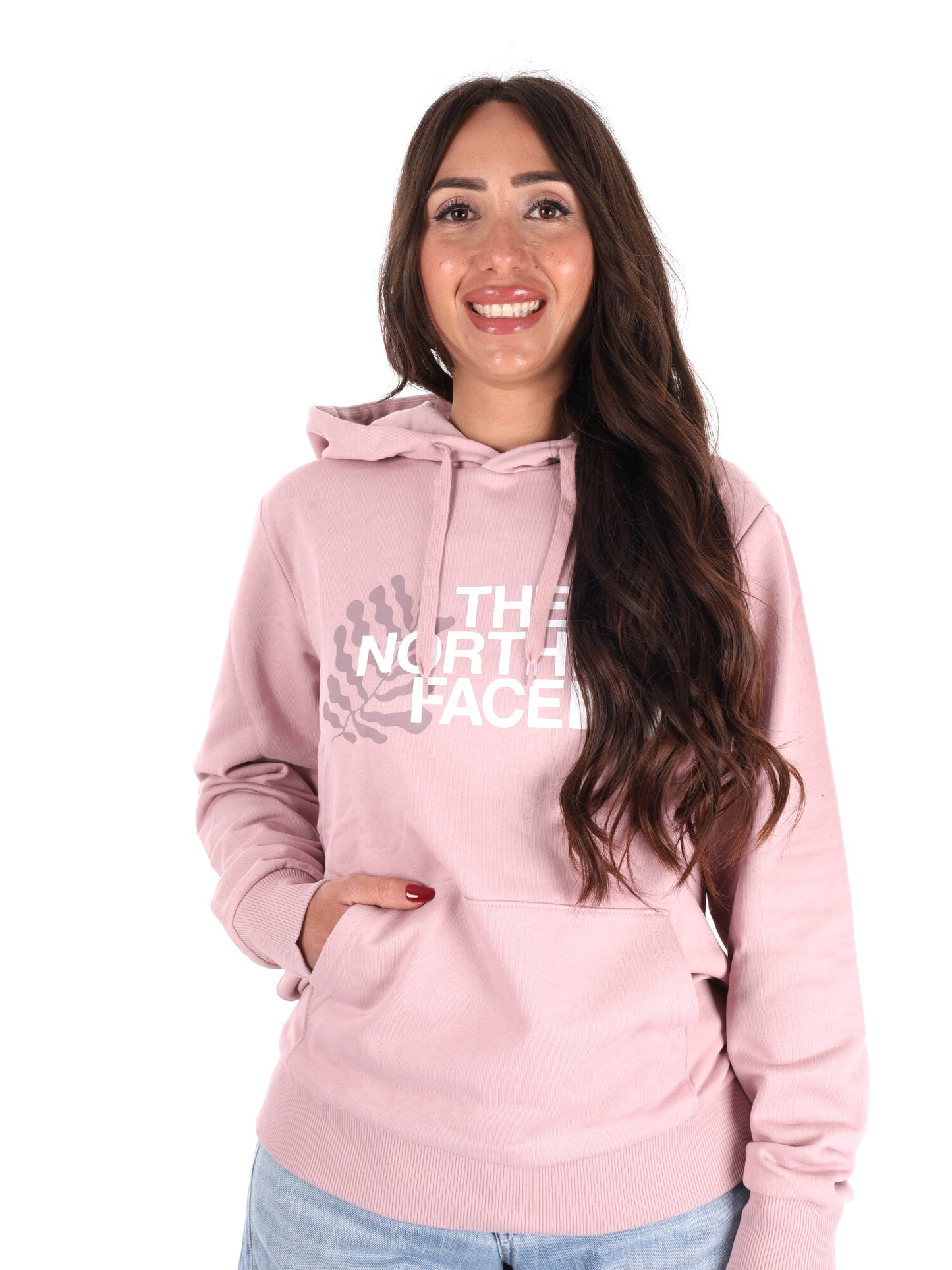 Felpa con cappuccio The North Face TNF Blanca da donna fucsia