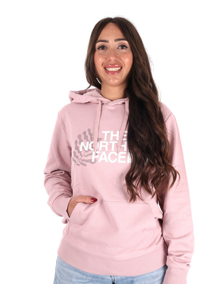 Felpa con cappuccio The North Face TNF Blanca da donna fucsia