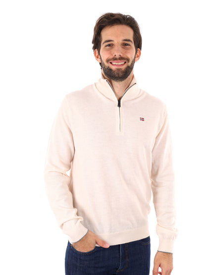 MAGLIONE DI LANA CON MEZZA ZIP DAMAVAND NAPAPIJRI DA UOMO BEIGE