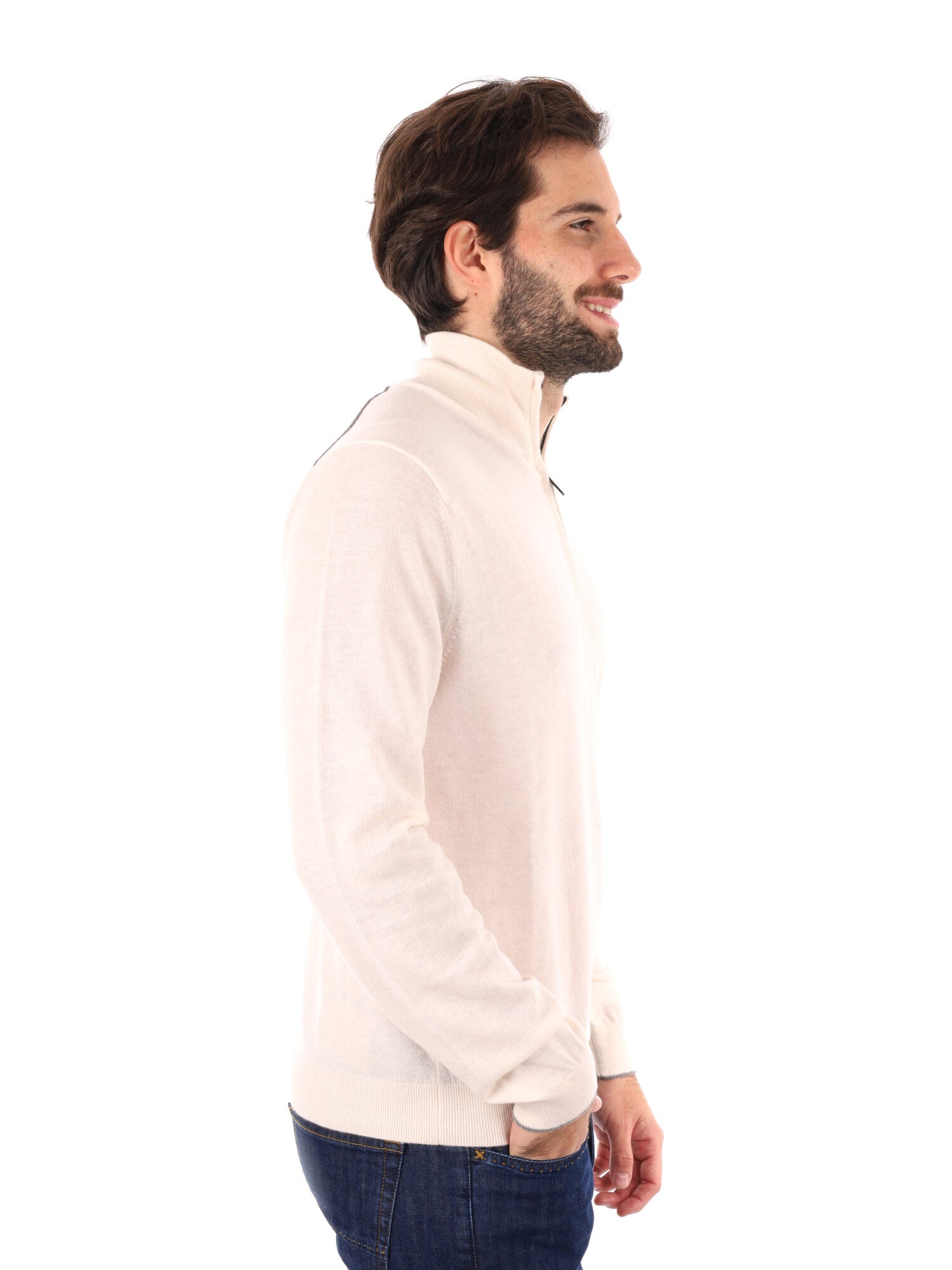 MAGLIONE DI LANA CON MEZZA ZIP DAMAVAND NAPAPIJRI DA UOMO BEIGE