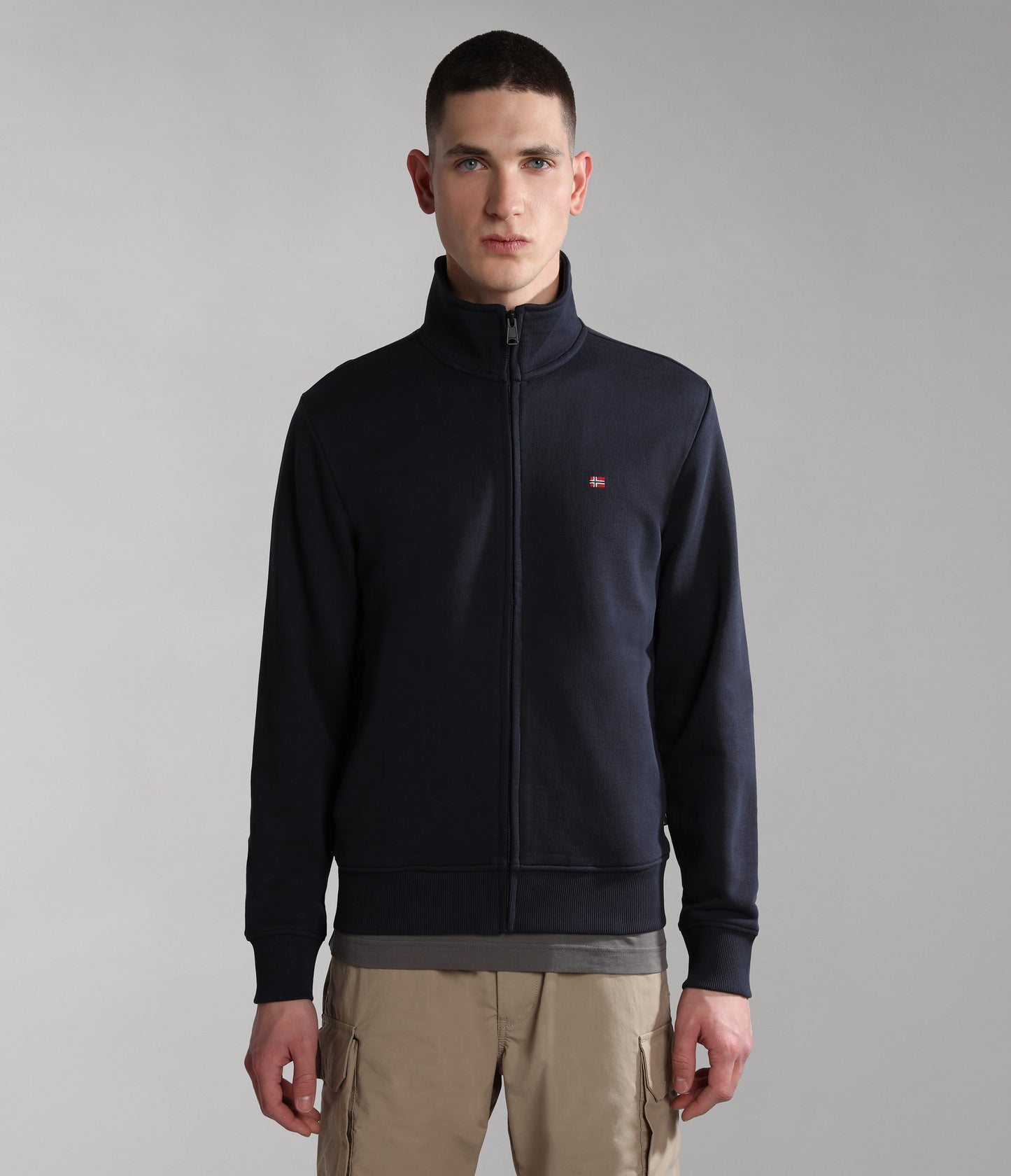 Felpa con zip Napapijri Balis da uomo blu