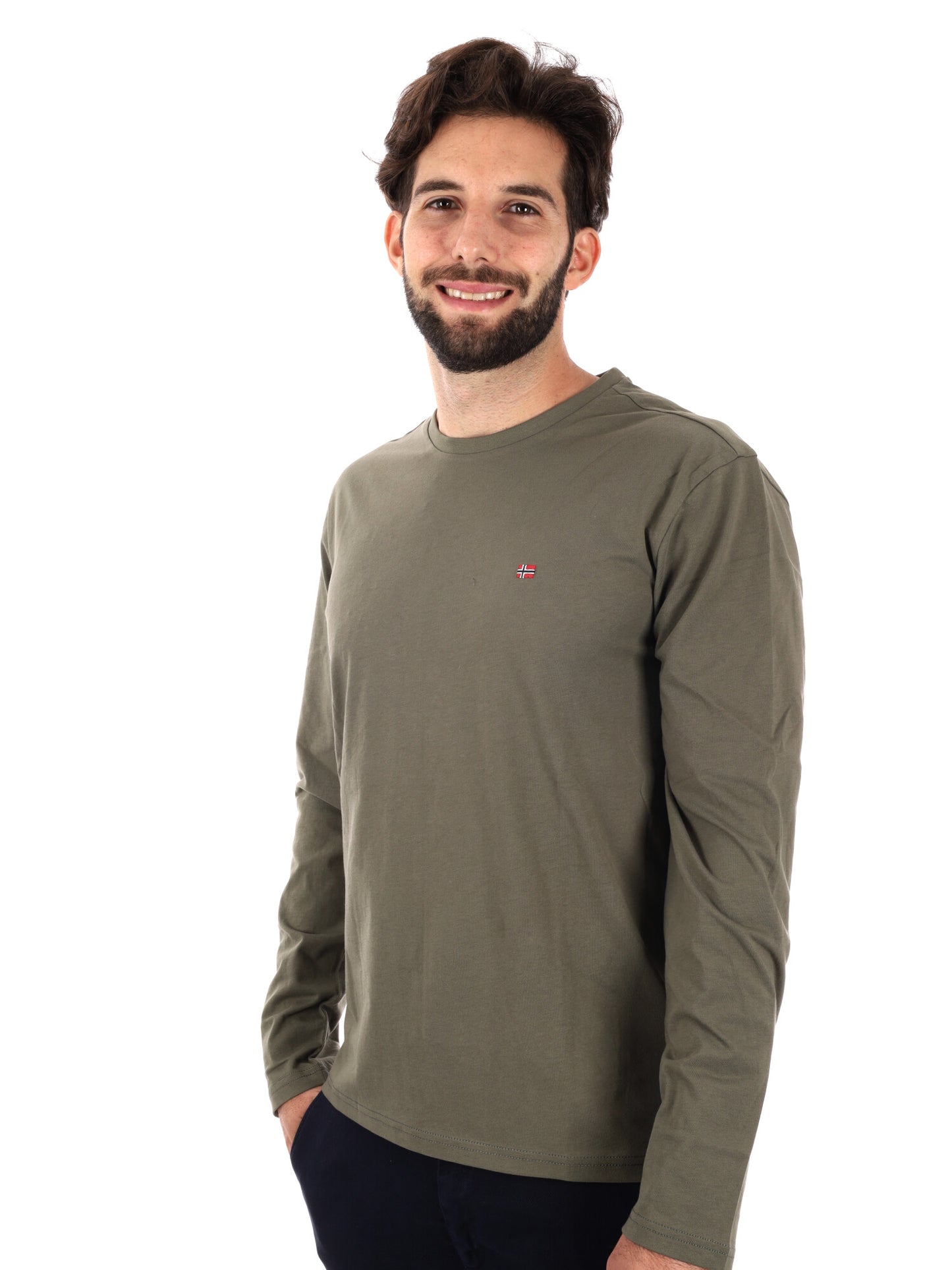 MAGLIA SALIS A MANICA LUNGA  NAPAPIJRI DA UOMO VERDE