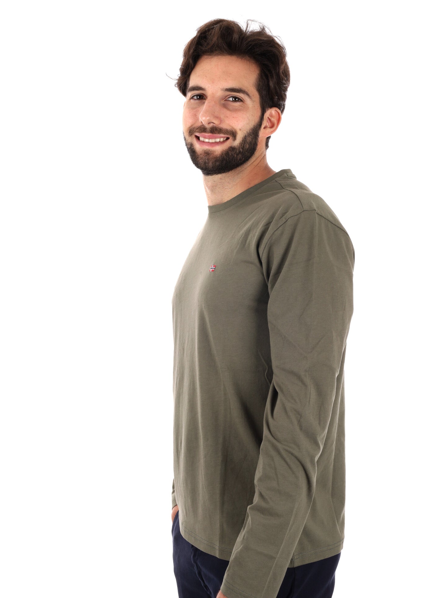 MAGLIA SALIS A MANICA LUNGA  NAPAPIJRI DA UOMO VERDE