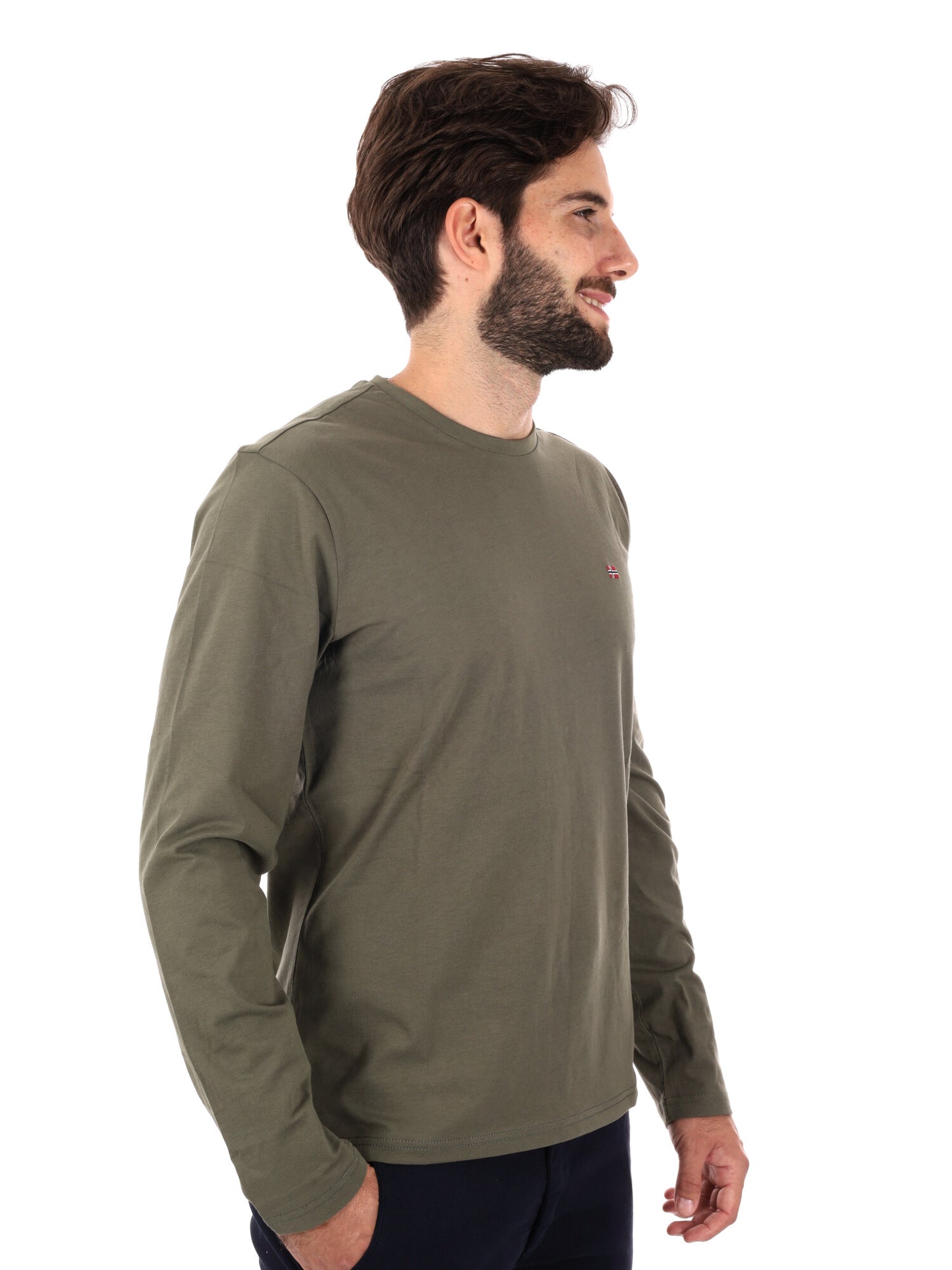 MAGLIA SALIS A MANICA LUNGA  NAPAPIJRI DA UOMO VERDE