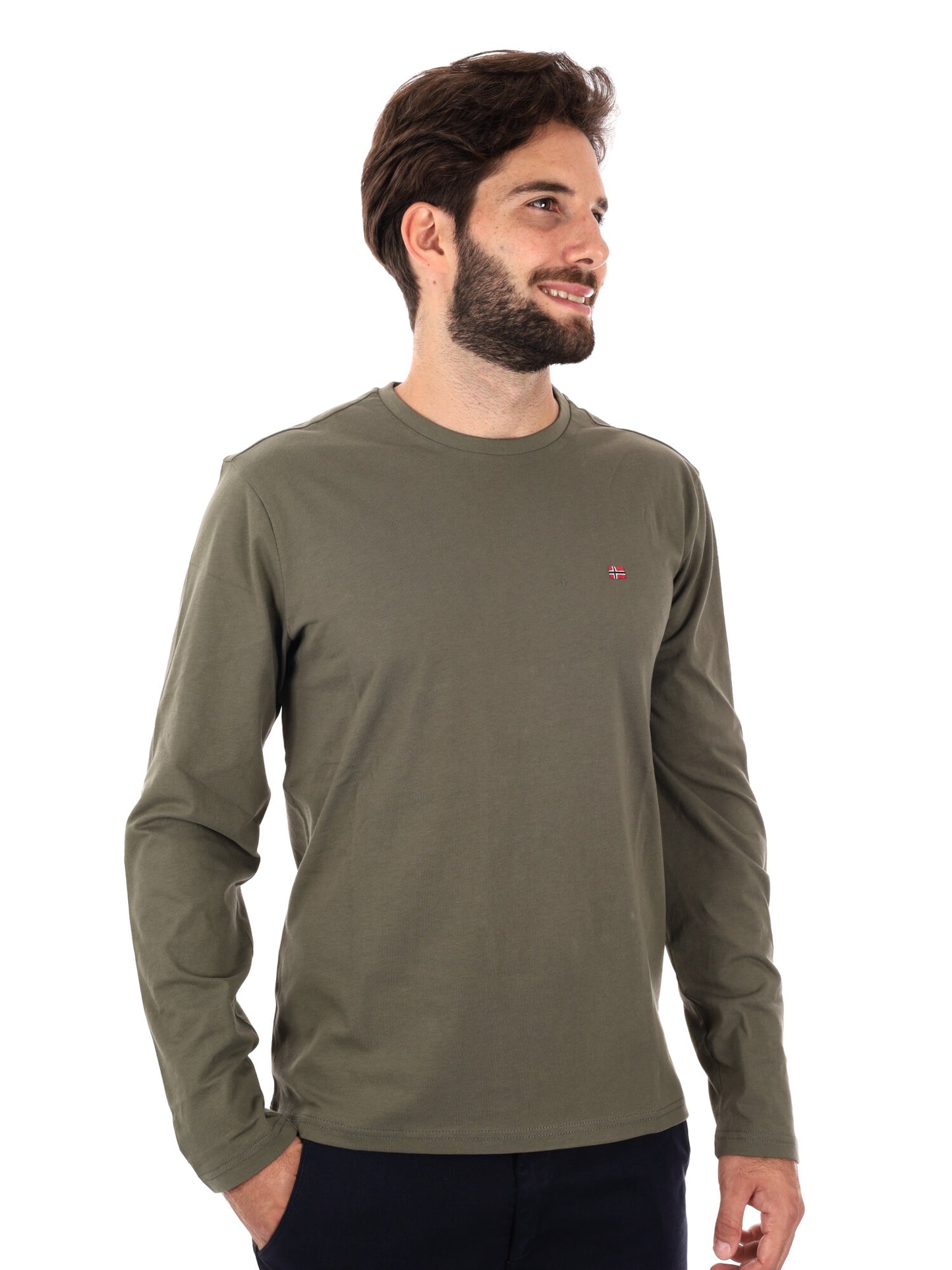MAGLIA SALIS A MANICA LUNGA  NAPAPIJRI DA UOMO VERDE