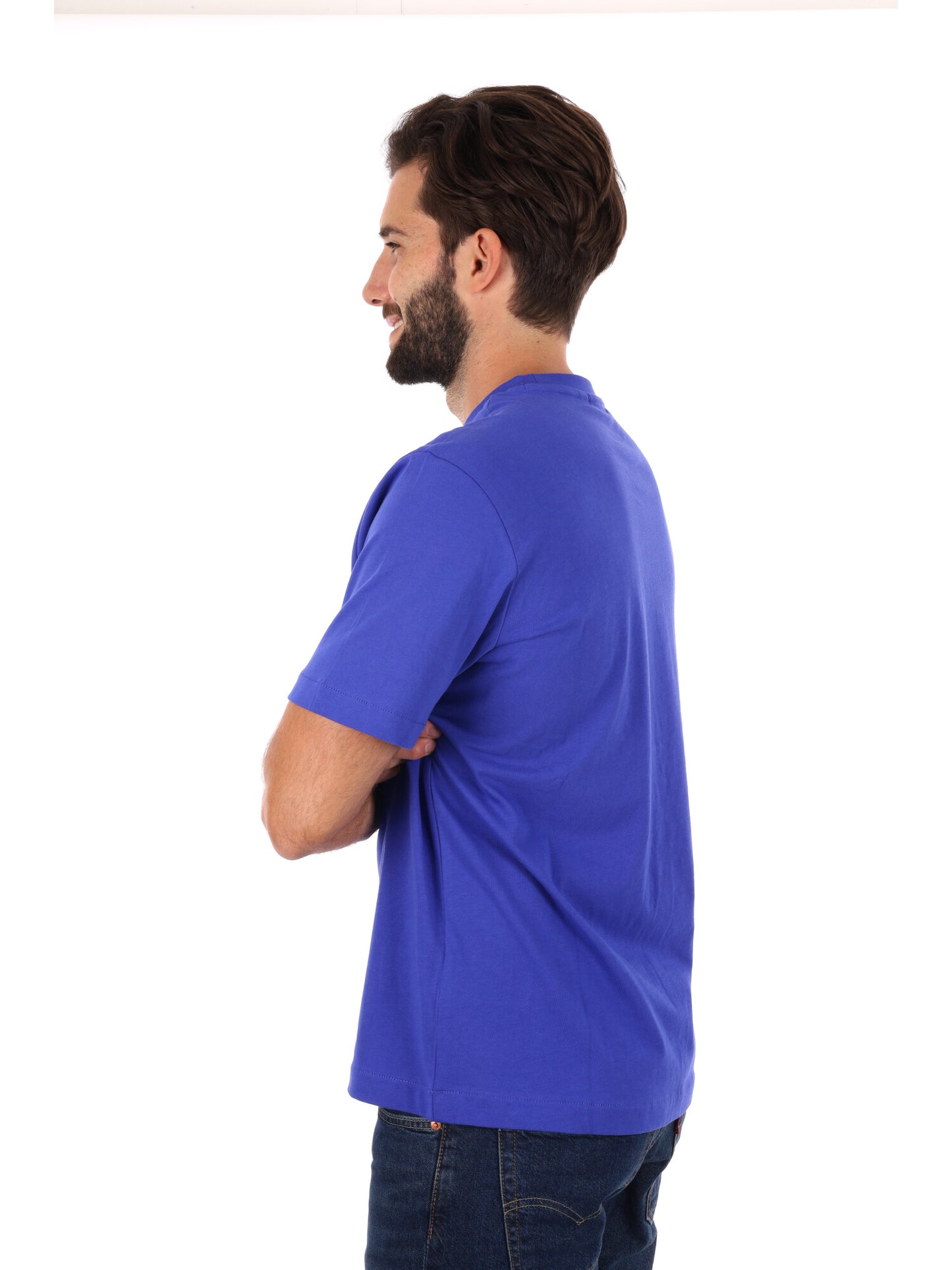 T-SHIRT BOX LOGO NAPAPIJRI DA UOMO BLU ROYAL