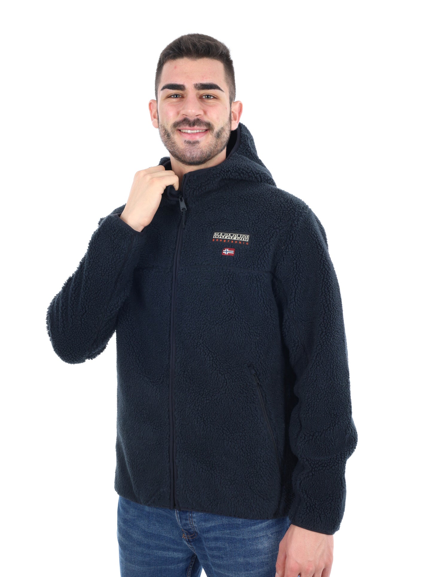 SHERPA CON CAPPUCCIO TYNIK NAPAPIJRI DA UOMO NERO