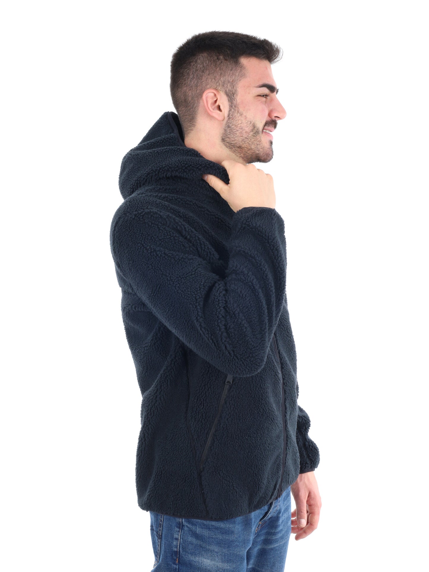 SHERPA CON CAPPUCCIO TYNIK NAPAPIJRI DA UOMO NERO