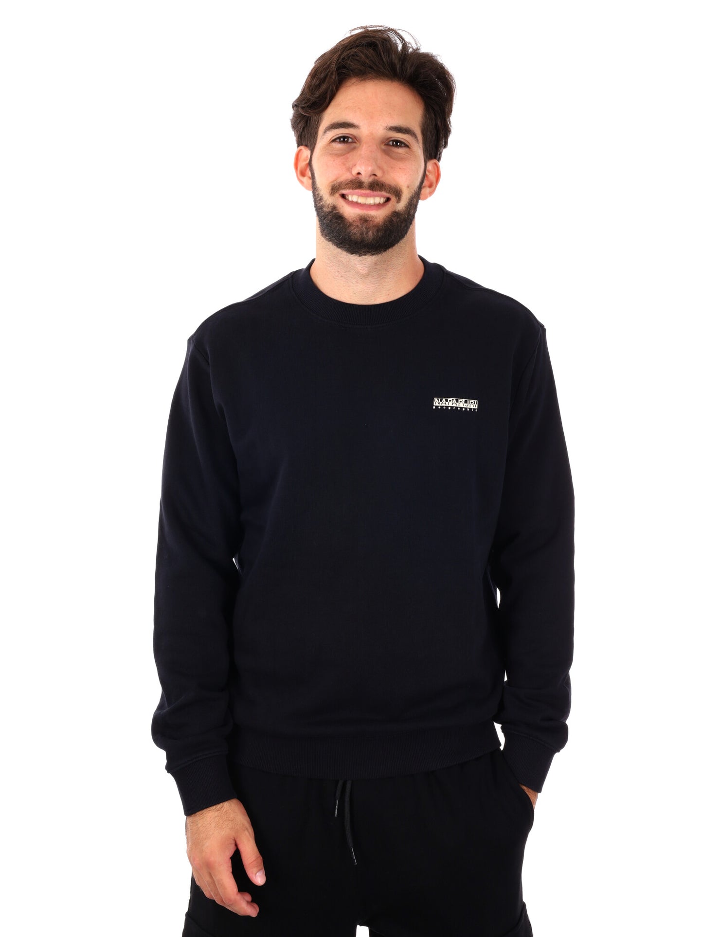 FELPA GIROCOLLO SMALLBOX NAPAPIJRI DA UOMO NERO