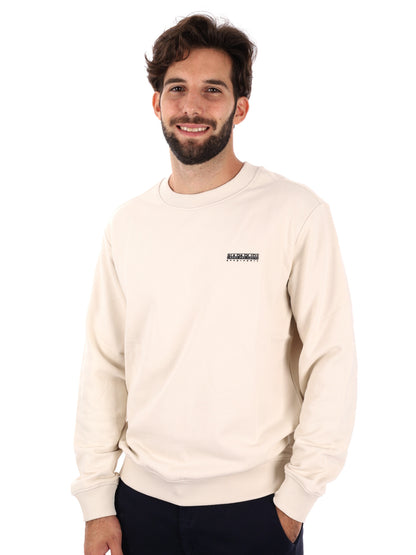FELPA GIROCOLLO SMALLBOX NAPAPIJRI DA UOMO PANNA