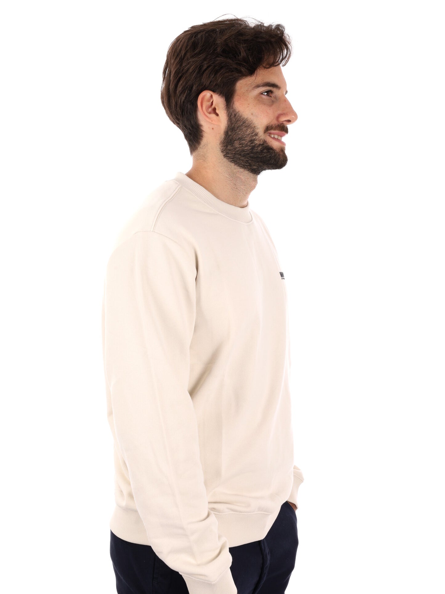 FELPA GIROCOLLO SMALLBOX NAPAPIJRI DA UOMO PANNA