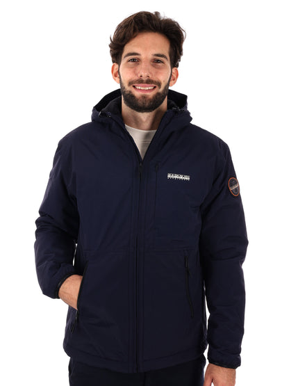 GIACCA CON CAPPUCCIO A-TUNDRA NAPAPIJRI  DA UOMO BLU