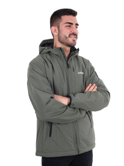 GIACCA CON CAPPUCCIO A-TUNDRA NAPAPIJRI DA UOMO VERDE