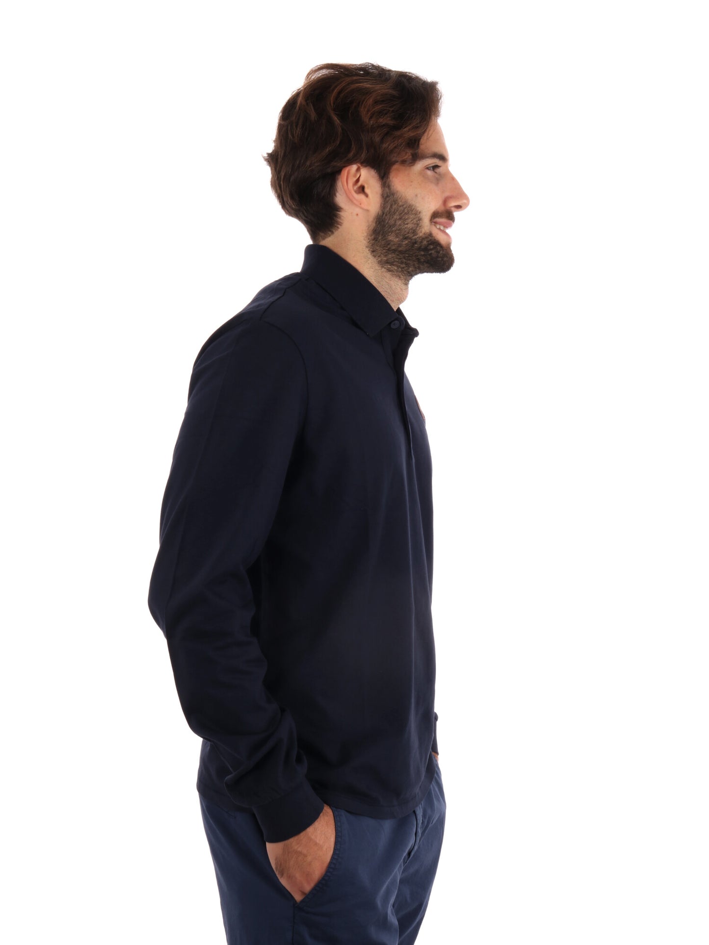 POLO A MANICHE LUNGHE NAPAPIJRI DA UOMO BLU