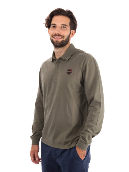 POLO A MANICHE LUNGHE NAPAPIJRI DA UOMO VERDE