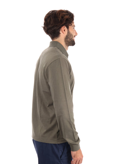 POLO A MANICHE LUNGHE NAPAPIJRI DA UOMO VERDE