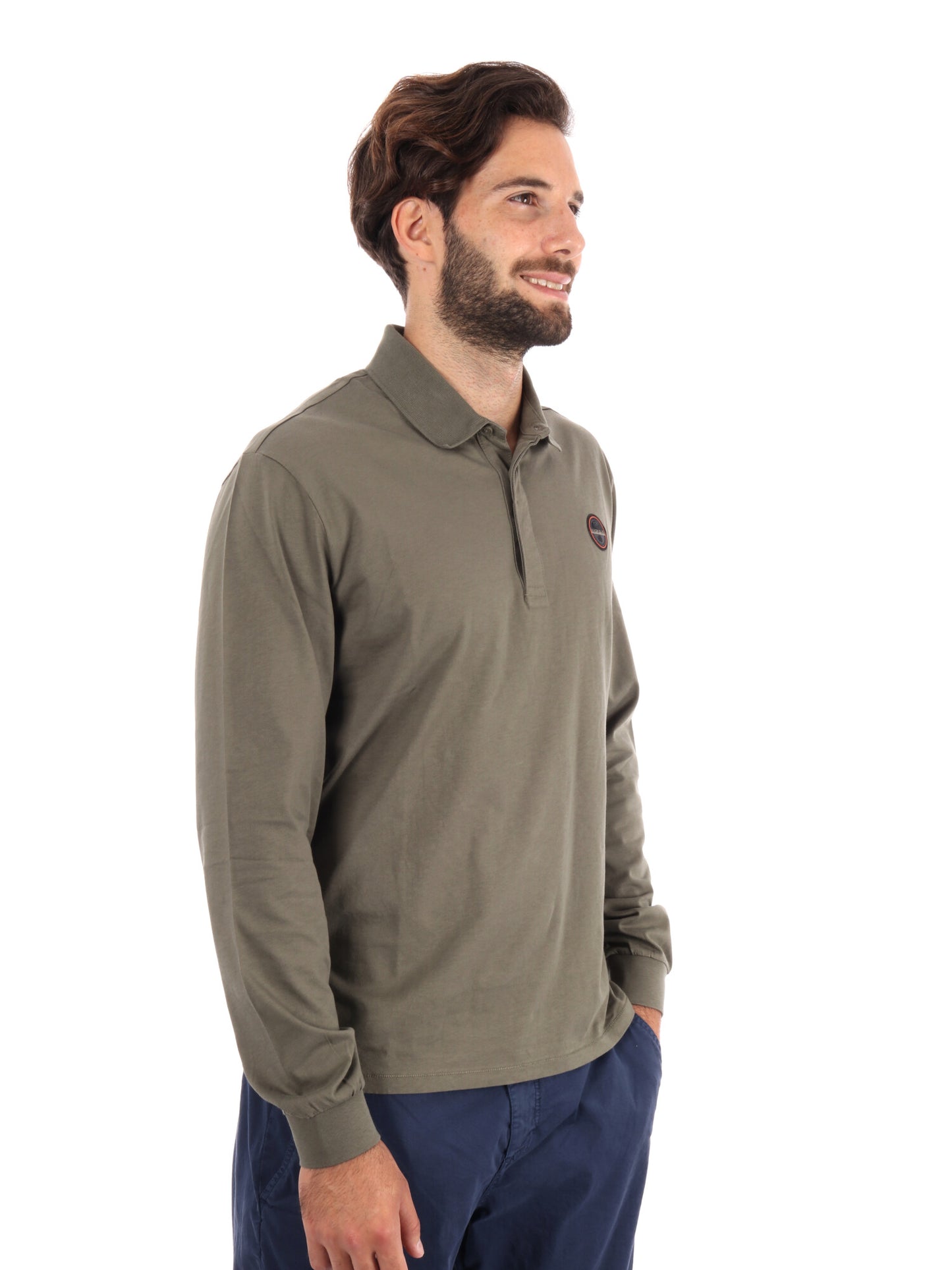 POLO A MANICHE LUNGHE NAPAPIJRI DA UOMO VERDE