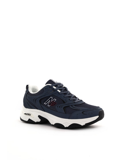 Sneakers da uomo Nautica in similpelle blu dallo stile minimal e retrò
